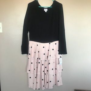 LuLaRoe Georgia Blush & Black polka dots XXL